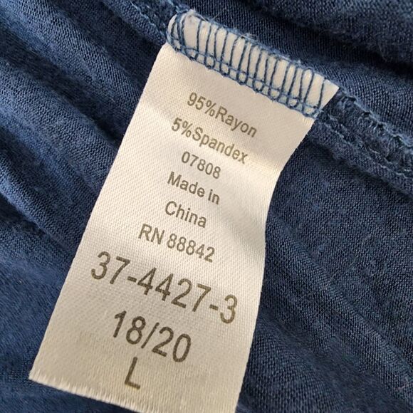 Roamans Women Tunic Top Plus Size 18/20 Embroidered Lace Stretch Knit 3/4 Sleeve - Picture 9 of 10